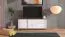 TV-Schrank / TV-Board mit zwei Türen Kanjiza 05, Farbe: Eiche Flagstaff / Weiß / Weiß Hochglanz, zwei Schubladen, vier Fächer, Maße: 59,5 x 162 x 40 cm