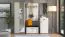 Garderobe | 6 Haken | Farbe: Kaschmir | ABS-Kanten | 1 Ablagefläche | Maße: 77 x 19,5 x 115 cm | Haken: Schwarz | für den Eingangsbereich