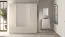Breiter Kleiderschrank mit zwei Spiegeltüren Petkula 23, Farbe: Beige hell, mit modernen Lamellen Design, 2 Meter breit, zwei Schubladen, Soft-Close Funktion
