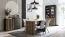 Vitrine Cikarang 15, Farbe: Schwarz / Eiche - Abmessungen: 200 x 106 x 40 cm (H x B x T)