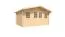 Gartenhaus Wiesenlust 01, 34 mm Blockbohlenhaus, Naturbelassen, Grundfläche 11,8 m², mit 1 Doppeltür und 2 Einzelfenstern, Satteldach