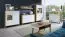Vitrine Bambey 03, Farbe: Eiche / Weiß - 190 x 104 x 39 cm (H x B x T)