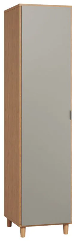 Schmaler 47 cm breiter Kleiderschrank mit 1 Tür | Farbe: Eiche Abbildung