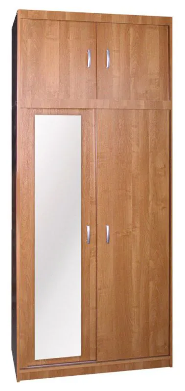 1 Meter breiter Kleiderschrank mit 4 Türen | Farbe: Erle Abbildung