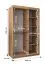 Schiebetürenschrank / Kleiderschrank Jan 02B mit Spiegel, Farbe: Weiß matt / Schwarz - Abmessungen: 200 x 120 x 62 cm ( H x B x T)