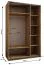Kleiderschrank / Schiebetürenschrank | 2 Schiebetüren | 245,5 x 150 x 64 cm | 6 Fächer | Spiegel | Soft-Close | 2 Kleiderstangen | Farbe: Schwarz