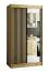 Schiebetürenschrank / Kleiderschrank Borgis 02C mit Spiegel, Farbe: Eiche Artisan / Schwarz matt - Abmessungen: 200 x 120 x 62 cm (H x B x T)