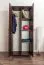 Schmaler Kleiderschrank | 2 Drehtüren | 4 Fächer | mit Kleiderstange | 80 cm breit | Massivholz | Farbe: Nuss Abbildung