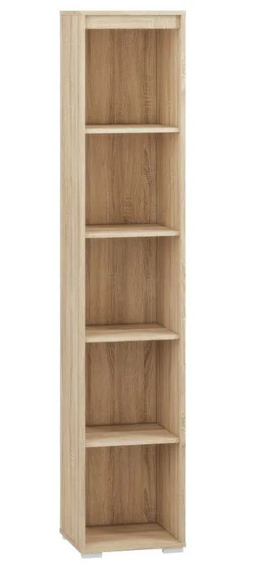 Regal Mochis 07, Farbe: Sonoma Eiche hell inklusive 3 Farbeinsätzen - Abmessungen: 200 x 40 x 34 cm (H x B x T), mit 5 Fächern