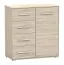 Anrichte / Kommode | Eiche | Comarca 03 | 96 x 90 x 45 cm | 1 Türe | 4 Schubladen | 3 Fächer | Einfarbig | Griffe silberfarben | schlicht | Holzoptik