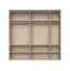 Kleiderschrank mit fünf Türen Neiafu 69, Farbe: Kaschmir, Soft-Close-Funktion, drei Kleiderstangen, Maße: 226 x 232 x 60 cm, mit LED-Rahmen