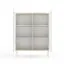 Highboard / Kommode mit zwei Türen Goulette 01 | Push-to-open Funktion | Farbe: Kaschmir | ABS | Beine: Metall | sechs Fächer | Maße: 123 x 98,5 x 39,5 cm