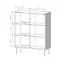 Highboard / Kommode mit zwei Türen Goulette 01 | Push-to-open Funktion | Farbe: Kaschmir | ABS | Beine: Metall | sechs Fächer | Maße: 123 x 98,5 x 39,5 cm