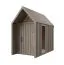 Geräteschuppen mit Dreieckfenster | Außenmaße: 162,4 x 207,7 cm | Grau-Beige | Grundfläche: 4,50 m² | Skandinavischer Style | Satteldach | Malmö 12