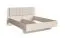 Doppelbett / Jugendbett mit gepolsterten Kopfteil Ioannina 04, Farbe: Beige, Liegefläche: 160 x 200 cm, ABS-Kantenschutz