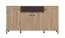 Kommode | drei Drehtüren | 1 Schublade | Farbe: Eiche Artisan / Schwarz | 6 Fächer | Maße: 170 x 40 x 90 cm | Sideboard | ABS-Kantenschutz