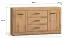 Moderne Kommode / Sideboard Athens 04 | 3 Schubladen | Farbe: Eiche Evoke | Maße: 160 x 40 x 85 cm | 2 Türen | Griffe: Kunststoff | Soft-Close