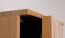 Schrank Slatina 47, Farbe: Eiche / Schwarz, teilmassiv - Abmessungen: 203 x 56 x 63 cm (H x B x T)