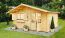Holz-Gartenhaus 4,46 x 4,46 Meter (inkl. Dach) | Naturbelassen | Satteldach | 44 mm Blockbohlen-Haus Abbildung