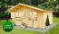 Holz-Gartenhaus 3,98 x 4,46 Meter (inkl. Dach) | Naturbelassen | Satteldach | 34 mm Blockbohlen-Haus Abbildung