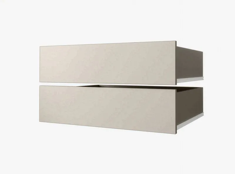 2 x Schrankschubladen, Farbe: Kaschmir