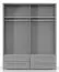 Drehtürenschrank / Kleiderschrank mit LED-Rahmen Siumu 30, Farbe: Weiß / Weiß Hochglanz - 226 x 187 x 60 cm (H x B x T)
