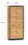 Kleiderschrank mit zwei Türen Dagali 03, Farbe: Eiche / Schwarz, Maße: 200 x 92 x 55 cm, ABS-Kantenschutz, Soft-Close-System, eine Kleiderstange