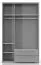 Drehtürenschrank / Kleiderschrank mit Rahmen Siumu 27, Farbe: Weiß / Weiß Hochglanz - 226 x 142 x 60 cm (H x B x T)