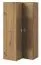 Jugendzimmer - Drehtürenschrank / Eckkleiderschrank Garian 03, Farbe: Eiche / Weiß, Abmessungen: 191 x 80 x 90 cm (H x B x T)