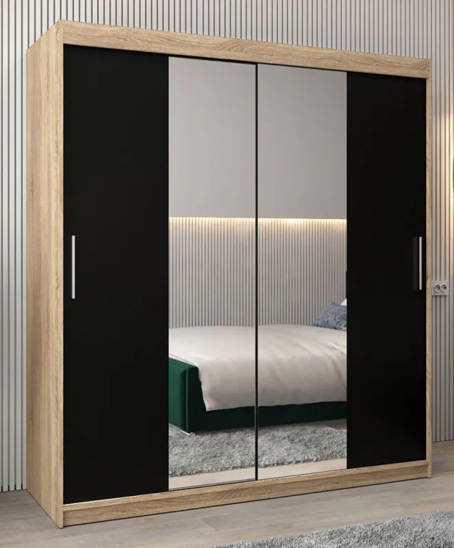 180 cm breiter Kleiderschrank mit 10 Fächern und 2 Türen | Farbe: Sonoma Eiche Abbildung