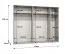 Drehtürenschrank mit 2,5 Meter breite | Farbe: Walnuss | fünf Spiegeltüren | Griffe: Silber | Soft-Close-Funktion | drei Fächer | drei Kleiderstangen