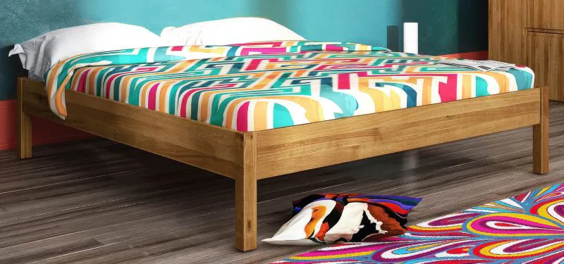 Doppelbett Kapiti 09 Wildeiche massiv geölt - Liegefläche: 160 x 200 cm (B x L)