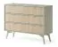 Kommode mit drei Schubladen Crewe 02, Farbe: Eukalyptus / Eiche - Abmessungen: 80 x 106 x 38 cm (H x B x T)