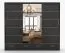 2,5 Meter breiter Schiebetürenschrank / Kleiderschrank mit Spiegel Schwarz | Lusatian 30 | 218 x 250 x 61 cm | 3 Türen | 4 Schubladen | 7 Fächer