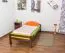 Einfaches Jugendbett / Kinderbett "Easy Premium Line" K1/1n, Buchenholz massiv, Dunkelbraun - Matratzenmaße 90 x 200 cm, elegant