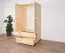 Kleiderschrank Massivholz natur 010 - Abmessung 190 x 90 x 60 cm (H x B x T)