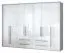 Großer Kleiderschrank | 7 Drehtüren | 4 Schubladen | 8 Fächer | mit 4 Kleiderstangen | 322 cm breit | Farbe: Weiß Abbildung