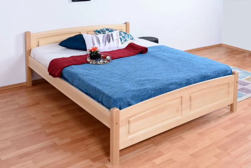 Einzelbett / Gästebett Buche massiv Vollholz natur 117, inkl. Lattenrost - 140 x 200 cm