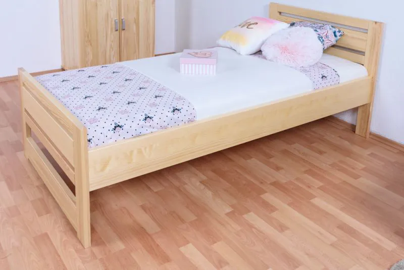 Kinderbett / Jugendbett Kiefer massiv Vollholz natur 72, inkl. Lattenrost - 90 x 200 cm (B x L)