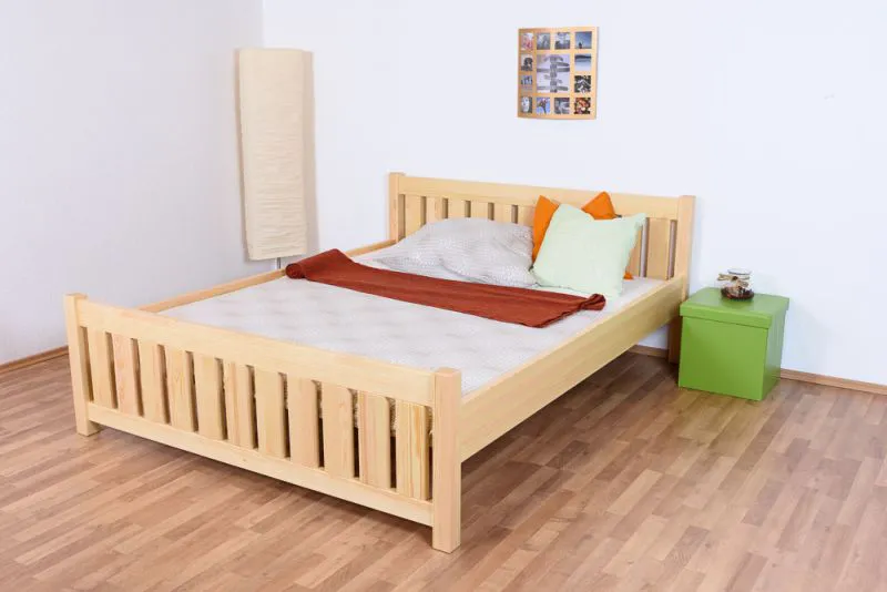 Doppelbett / Gästebett Kiefer massiv Vollholz natur 65, inkl. Lattenrost - 160 x 200 cm