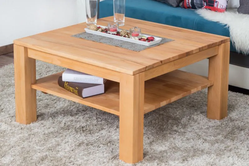 Couchtisch Wooden Nature 420 Kernbuche massiv - 80 x 80 x 45 cm (B x T x H)
