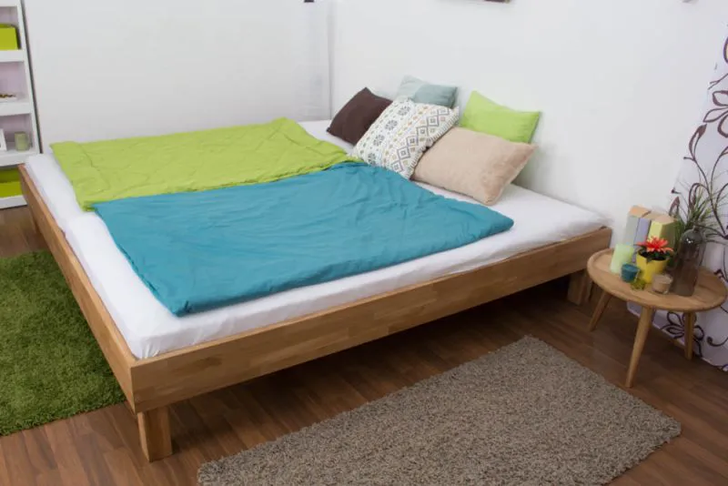 Futonbett / Massivholzbett Wooden Nature 04 Eiche geölt - Liegefläche 200 x 200 cm (B x L)