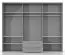 Drehtürenschrank / Kleiderschrank Siumu 33, Farbe: Weiß / Weiß Hochglanz - 224 x 272 x 56 cm (H x B x T)