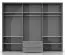 Großer Kleiderschrank | 6 Drehtüren | 2 Schubladen | 7 Fächer | mit 3 Kleiderstangen | 277 cm breit | Farbe: Weiß Abbildung