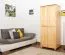 Kleiderschrank | 2 Drehtüren | 1 Fach | mit Kleiderstange | 80 cm breit | Massivholz | Farbe: Natur Abbildung