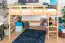 Hochbett für Kinder 160 x 190 cm | Massivholz: Buche | Natur Lackiert | umbaubar in Einzelbett | Premium-Qualität | inkl. Rollrost Abbildung