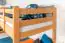 Etagenbett für Kinder 90 x 200 cm | Massivholz: Buche | Natur Lackiert | umbaubar in 2 Einzelbetten | inkl. Rollroste Abbildung