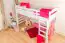 Hochbett für Kinder 90 x 200 cm | Massivholz: Buche | Weiß Lackiert | umbaubar in Einzelbett | Premium-Qualität | inkl. Rollrost Abbildung