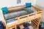 Hochbett für Kinder 120 x 190 cm | Massivholz: Buche | Natur Lackiert | umbaubar in Einzelbett | Premium-Qualität | inkl. Rollrost Abbildung