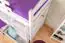 Etagenbett mit Stauraum / 2 Schubkästen für Kinder 90 x 200 cm | Massivholz: Buche | Weiß Lackiert | umbaubar in 2 Einzelbetten | Premium-Qualität | inkl. Rollroste Abbildung